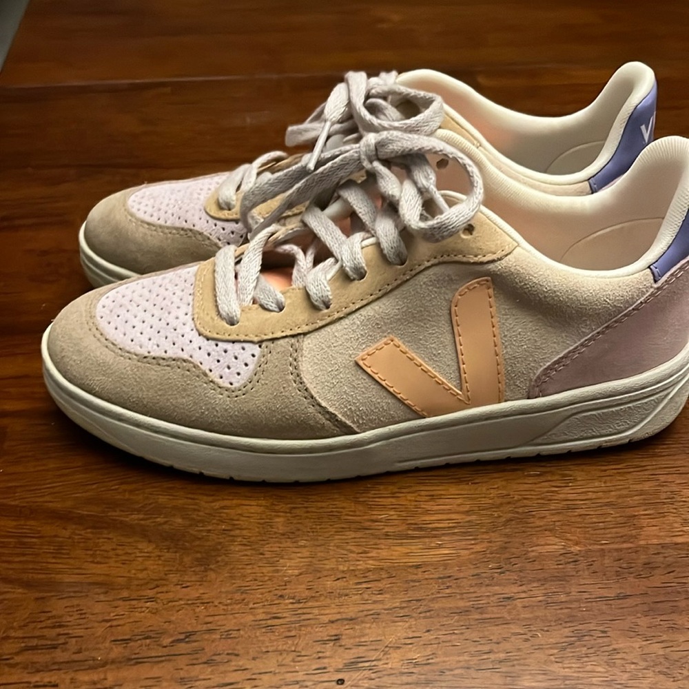 Veja Beige and Pink Sneakers